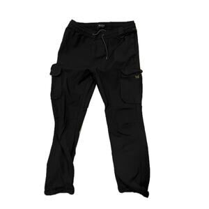 WXYZ Black Straight Ankle Cargo Joggers Mens XL 32x29